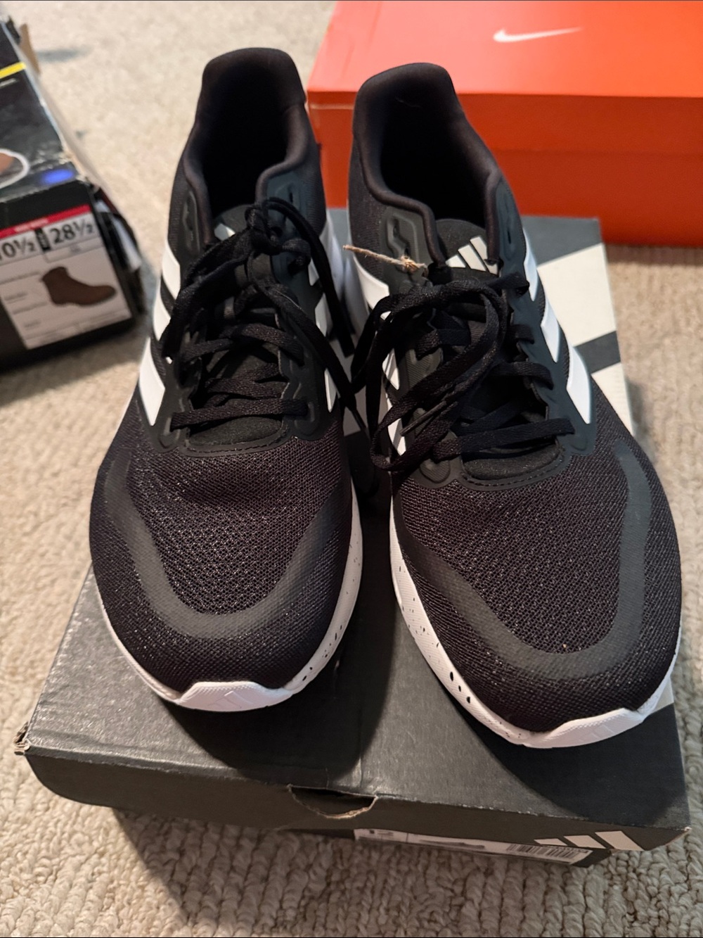 adidas Black and White Men's Athletic Running Shoes
